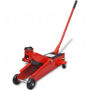 vidaXL Gato hidr&aacute;ulico bajo 3 toneladas rojo