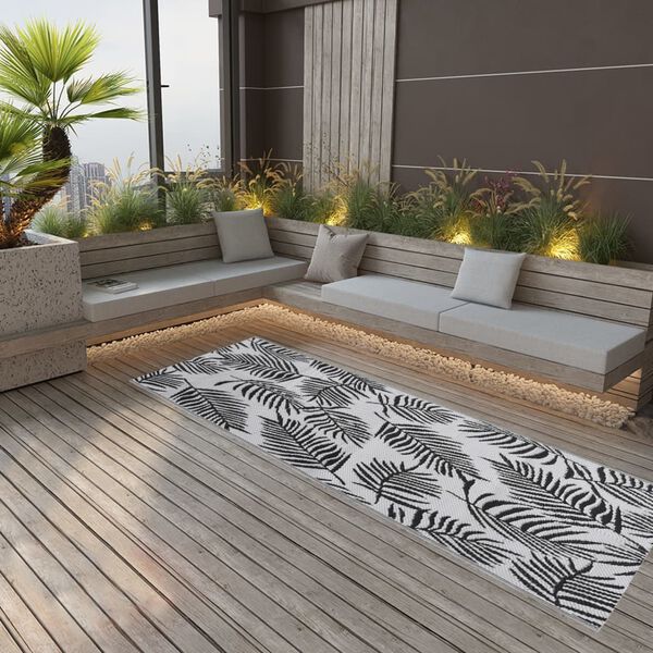 vidaXL Alfombra de exterior ARAKIL negra 80x250 cm PP