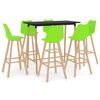 vidaXL Mesa alta y taburetes de bar 7 piezas verde