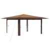 vidaXL Gazebo sin pared lateral 4 x 4 m Beige y Marr&oacute;n