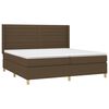 vidaXL Cama box spring con colch&oacute;n tela marr&oacute;n oscuro 200x200 cm