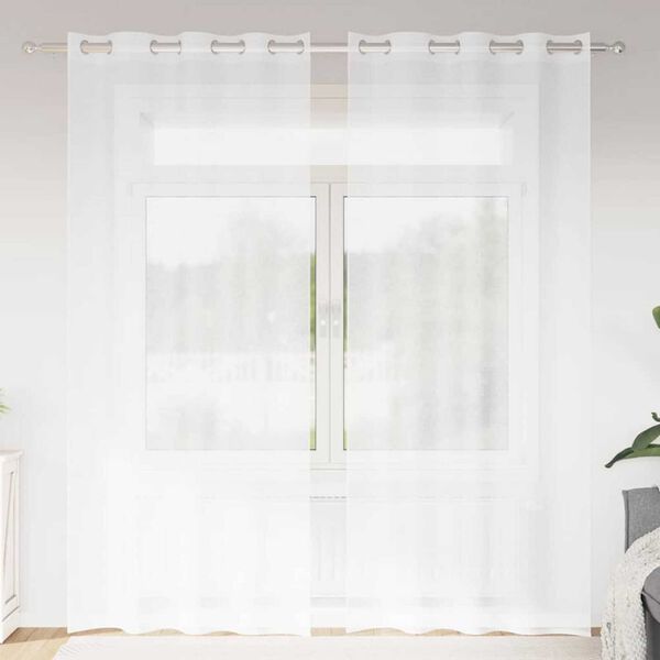vidaXL Cortina de Voil&eacute; con cortinas 2 pcs 260 x 140 cm Poli&eacute;ster