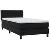 vidaXL Cama box spring con colch&oacute;n cuero sint&eacute;tico negro 90x210 cm
