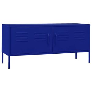vidaXL Mueble para TV de acero azul marino 105x35x50 cm