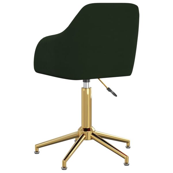vidaXL Silla de comedor giratoria de terciopelo verde oscuro