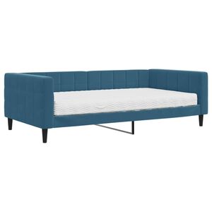 vidaXL Sof&aacute; cama con colch&oacute;n terciopelo azul 100x200 cm