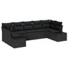 vidaXL Conjunto de sof&aacute; de jard&iacute;n 7 uds. Negro rat&aacute;n sint&eacute;tico