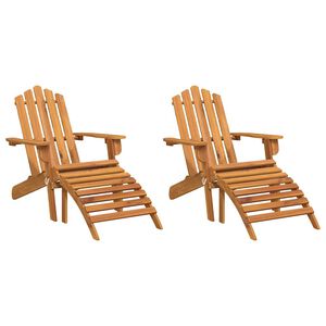 vidaXL Sillas de jard&iacute;n Adirondack con reposapi&eacute;s 2 uds madera acacia
