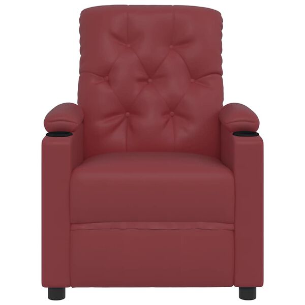 vidaXL Sill&oacute;n elevable cuero sint&eacute;tico rojo tinto