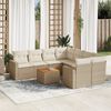 vidaXL Set de sofás de jardín 9 pzas con cojines ratán sintético beige