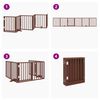 vidaXL Puerta para perros plegable 6 paneles madera &aacute;lamo marr&oacute;n 300cm