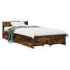 vidaXL Estructura de cama con cabecero Roble Ahumado 80 x 200 cm