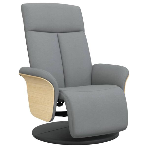 vidaXL Sill&oacute;n reclinable con reposapi&eacute;s tela gris claro