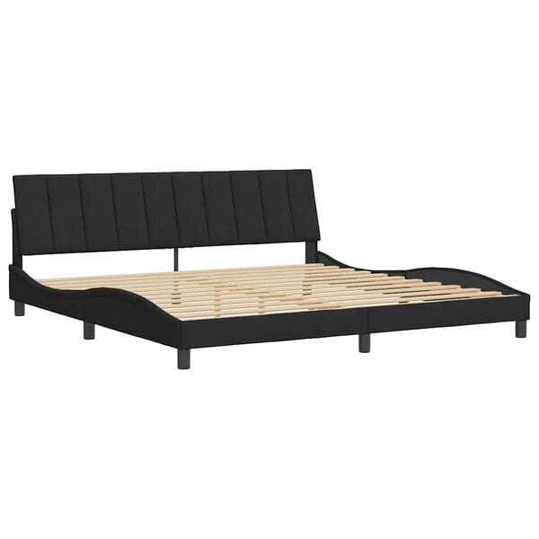 vidaXL Estructura de cama sin colch&oacute;n Hanko terciopelo negro 200x200 cm