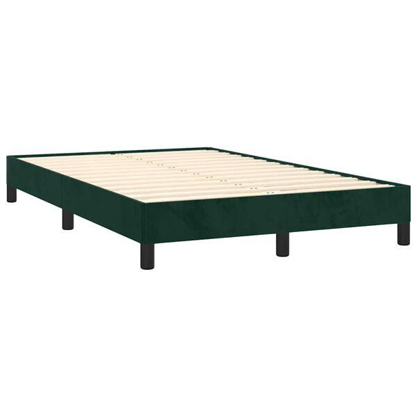 vidaXL Cama box spring con colch&oacute;n terciopelo verde oscuro 120x190 cm