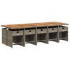 vidaXL Set de comedor de jard&iacute;n 11 pzas y cojines rat&aacute;n sint&eacute;tico gris