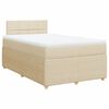 vidaXL Cama box spring con colch&oacute;n tela color crema 120x200 cm