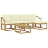 vidaXL Conjunto de sof&aacute;s de exterior con coj&iacute;n 6 pcs Blanco y Crema