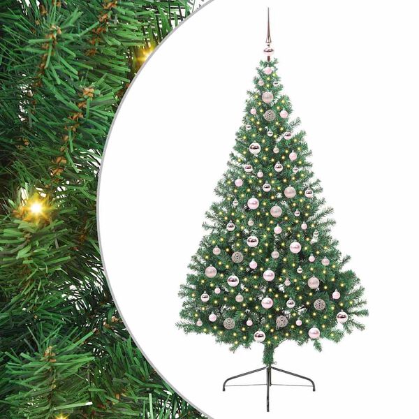 vidaXL &Aacute;rbol de Navidad Artificial Preiluminado Verde 210 cm PVC