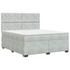vidaXL Cama box spring con colch&oacute;n Gris Claro 180 x 200 cm Terciopelo