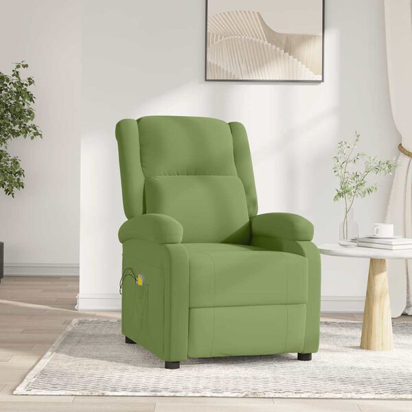 vidaXL Sillón de masaje eléctrico terciopelo verde claro