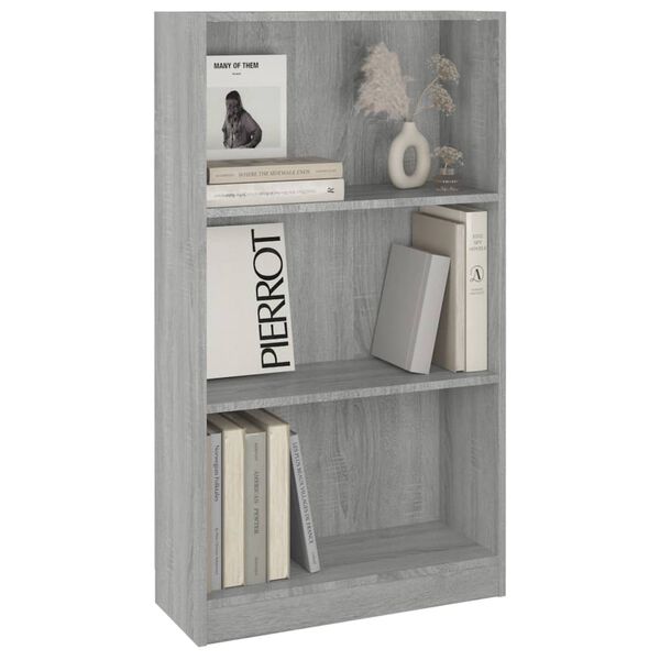 vidaXL Estanter&iacute;a de madera contrachapada gris Sonoma 60x24x109 cm