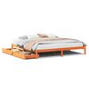 vidaXL Cama sin colch&oacute;n madera maciza de pino marr&oacute;n cera 200x200 cm
