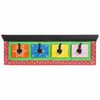 vidaXL Perchero Negro 80 x 25 x 2 cm Madera de mango maciza