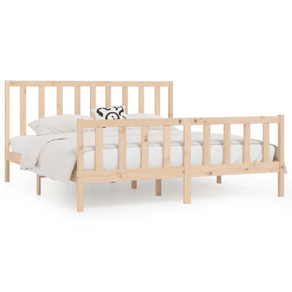 vidaXL Estructura de cama de madera maciza 200x200 cm