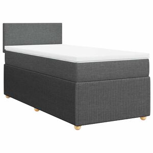 vidaXL Cama box spring con colch&oacute;n tela gris oscuro 80x200 cm