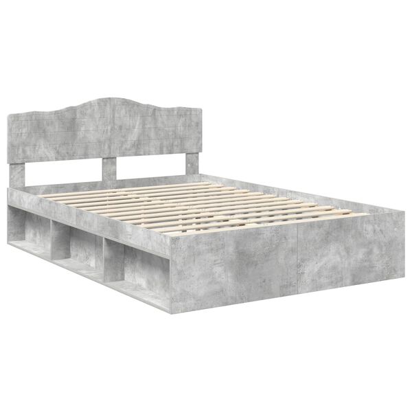 vidaXL Estructura de cama Concreto 160 x 200 cm Madera de pino macizo