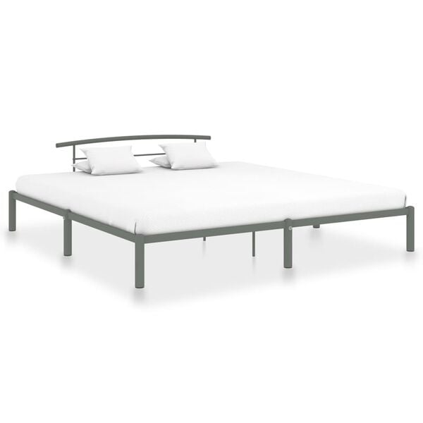 vidaXL Estructura de cama sin colch&oacute;n metal gris 200x200 cm