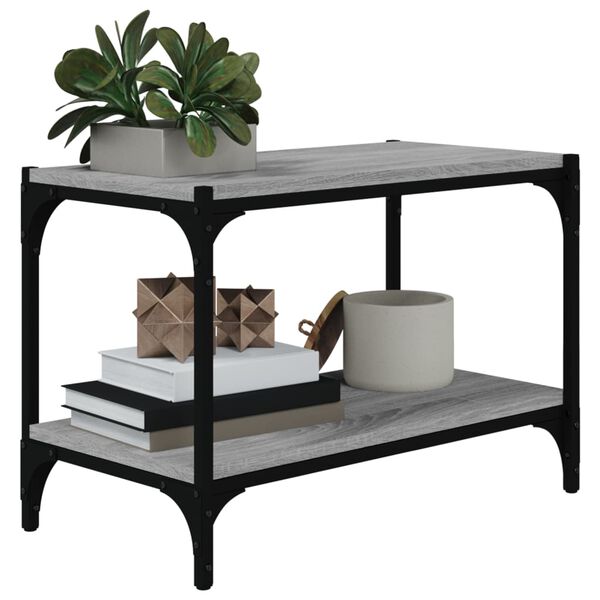 vidaXL Mueble para TV contrachapada y acero gris Sonoma 60x33x41 cm