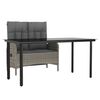 vidaXL Juego de comedor jard&iacute;n 2 pzas con cojines rat&aacute;n sint&eacute;tico gris