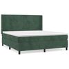 vidaXL Cama box spring con colch&oacute;n terciopelo verde oscuro 180x200 cm