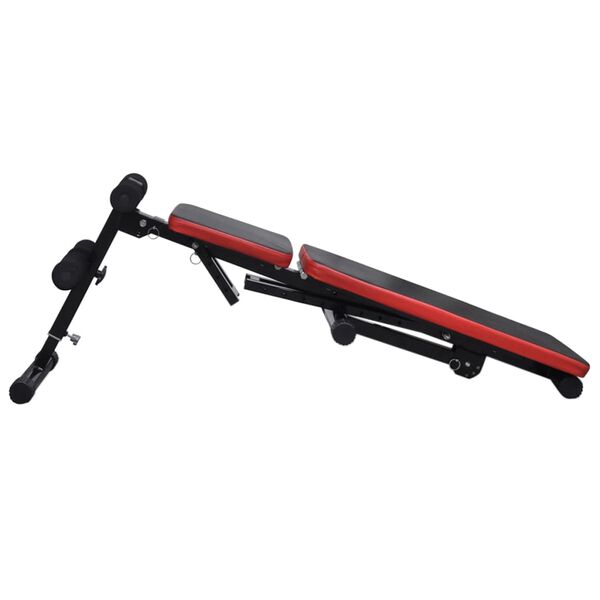 vidaXL Banco de abdominales Ajustable con barras y mancuernas 60,5 kg