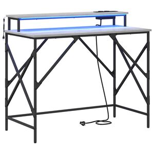 vidaXL Escritorio Gris Sonoma 100 x 50 x 86,5 cm Madera de ingenier&iacute;a