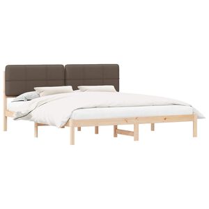 vidaXL Estructura de Cama con Cabecera Tapizada Taup&eacute; 180 x 200 cm