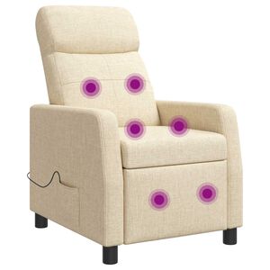 vidaXL Silla de masajes reclinable Crema Tela