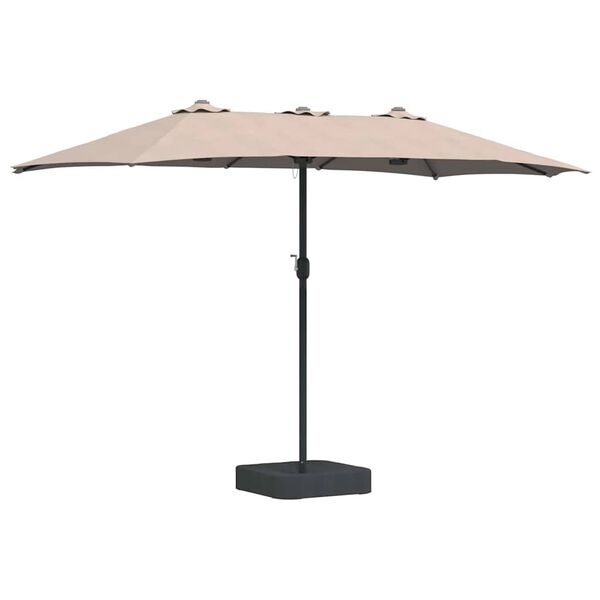 vidaXL Parasol de jardín Taupé 385 x 209 x 244 cm tela