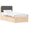 vidaXL Estructura de Cama con Cabecera Tapizada Gris oscuro