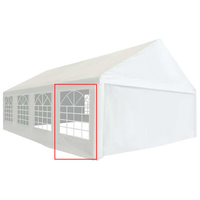 vidaXL Pared lateral para cenador PVC con ventana 2x2m blanco 550 g/m²