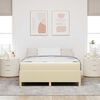 vidaXL Estructura de cama con colch&oacute;n Crema 140 x 190 cm tela