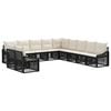 vidaXL Conjunto de sof&aacute;s de jard&iacute;n 11 uds. Negro rat&aacute;n sint&eacute;tico