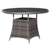 vidaXL Mesa de jard&iacute;n rat&aacute;n sint&eacute;tico gris &Oslash;110x74 cm
