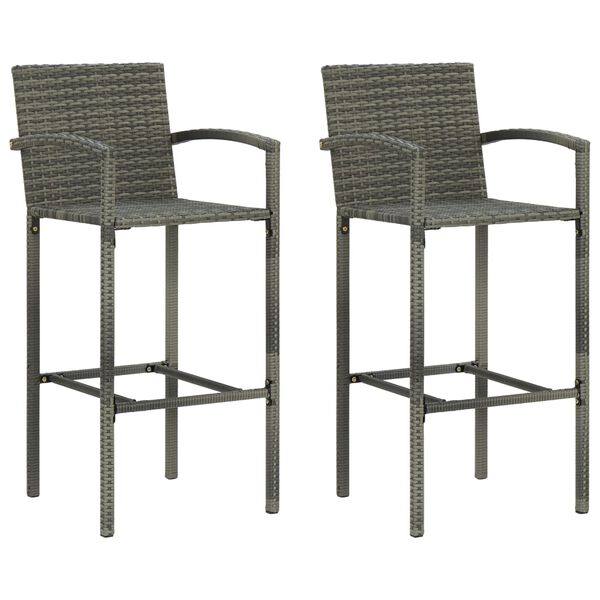 vidaXL Set de muebles de bar de jardín 3 piezas gris