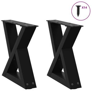 vidaXL Patas para mesa de centro (2 unidades), color negro, 30 x (30-31,3) cm, acero