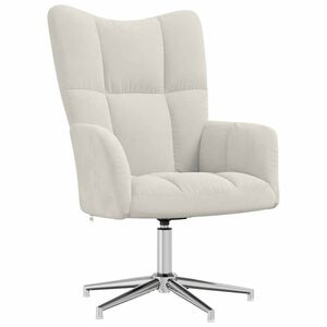 vidaXL Sill&oacute;n de relax de terciopelo blanco crema