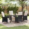 vidaXL Conjunto de Comedor de Jard&iacute;n 5 pcs Negro rat&aacute;n sint&eacute;tico