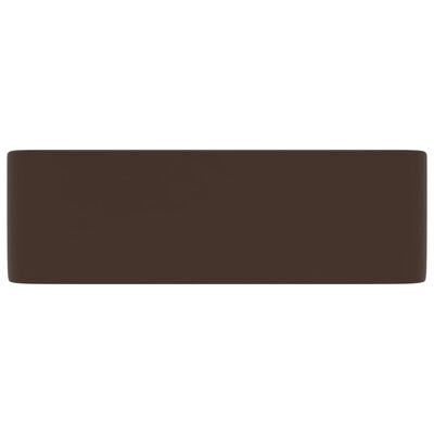 vidaXL Lavabo de lujo cerámica marrón oscuro mate 41x30x12 cm